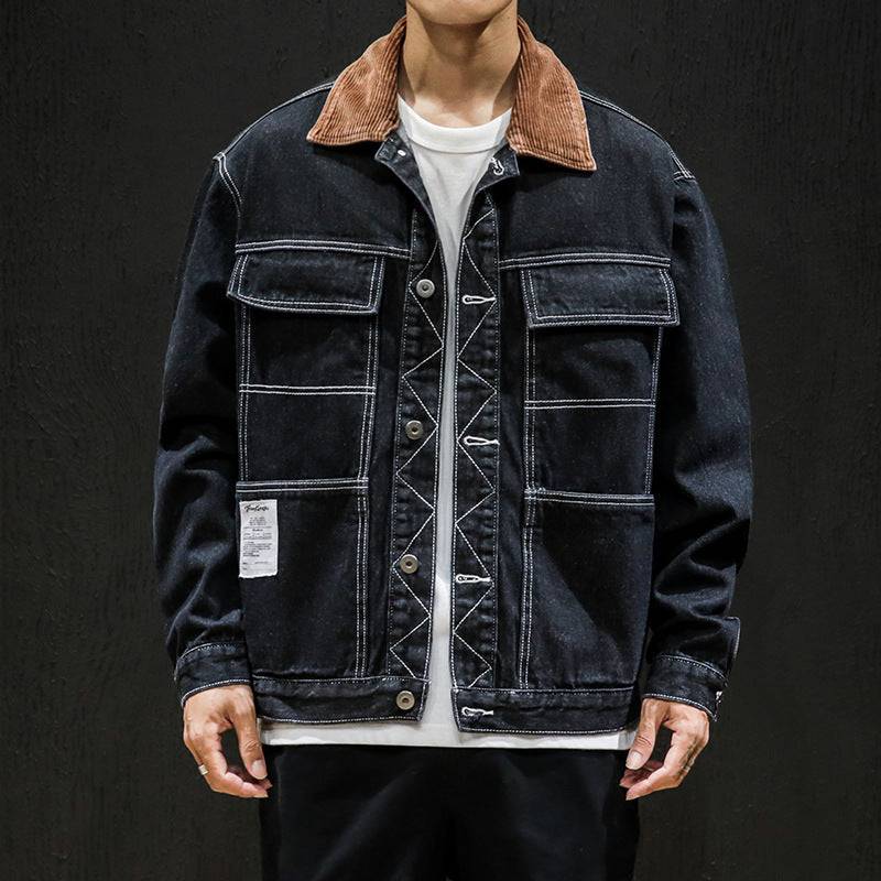 Men Black Denim Jacket