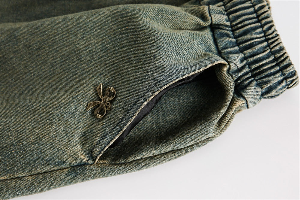 Bow Metal Decoration Denim Shorts