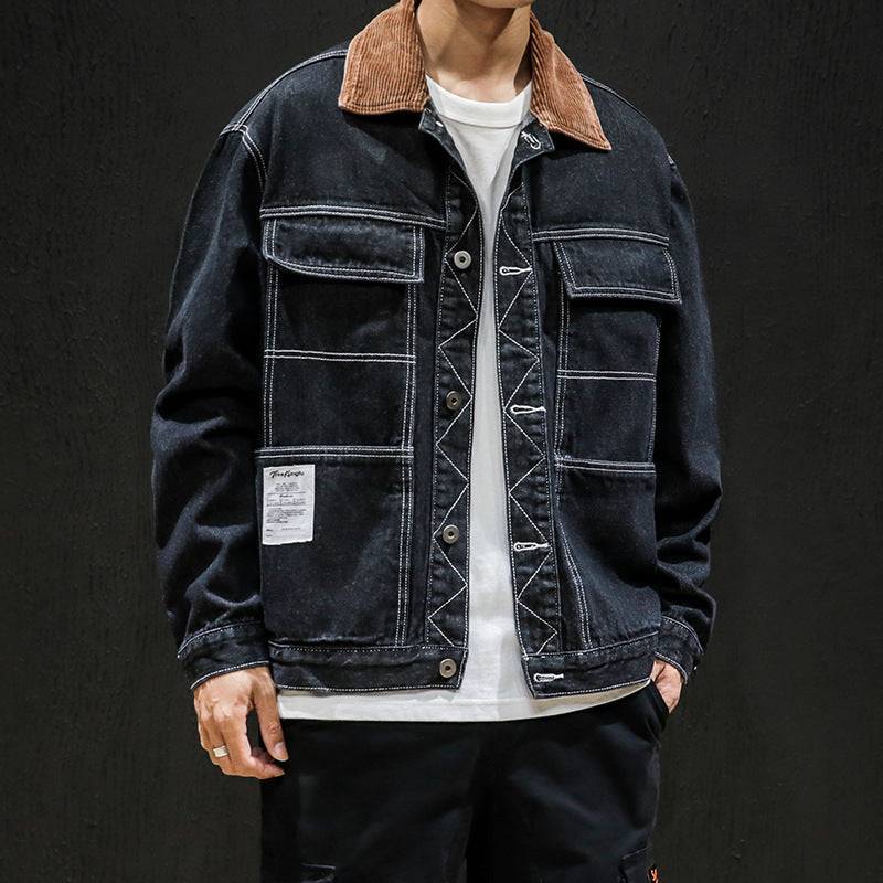 Men Black Denim Jacket