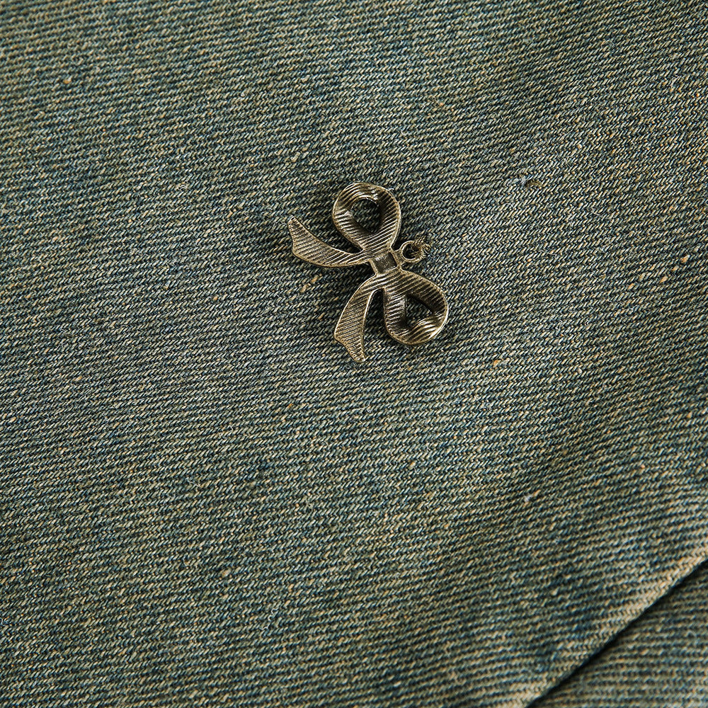 Bow Metal Decoration Denim Shorts