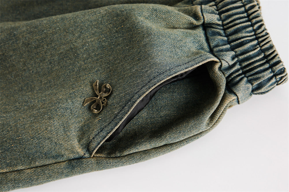 Bow Metal Decoration Denim Shorts